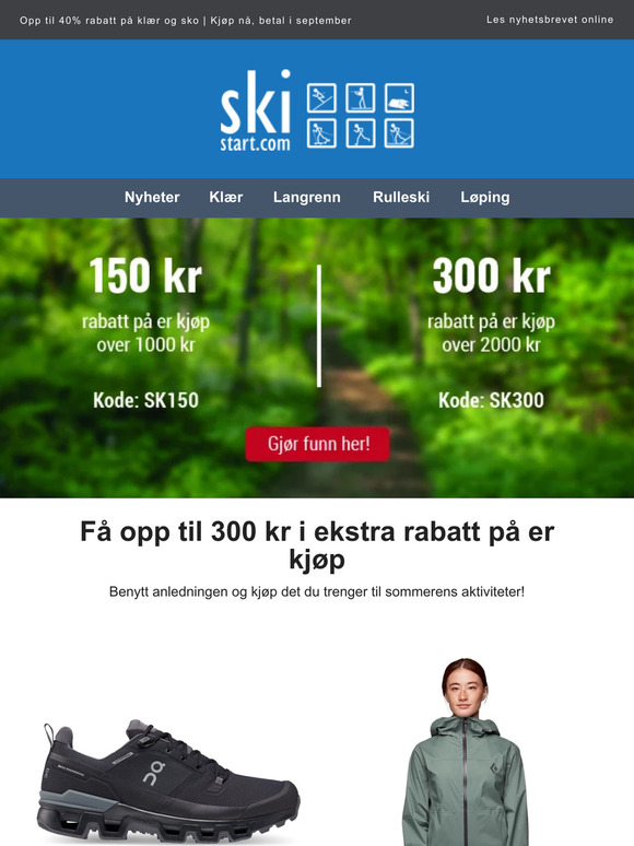 Siste sjansen | opp til 300 kr ekstra rabatt