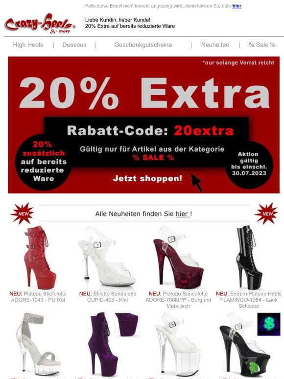 Noch 3 Tage ❣️ 20% Extra 🎁 auf bereits reduzierte Ware