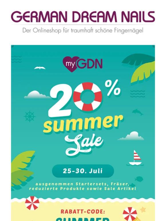 Nicht verpassen: Summer Sale mit 20% Rabatt 💅