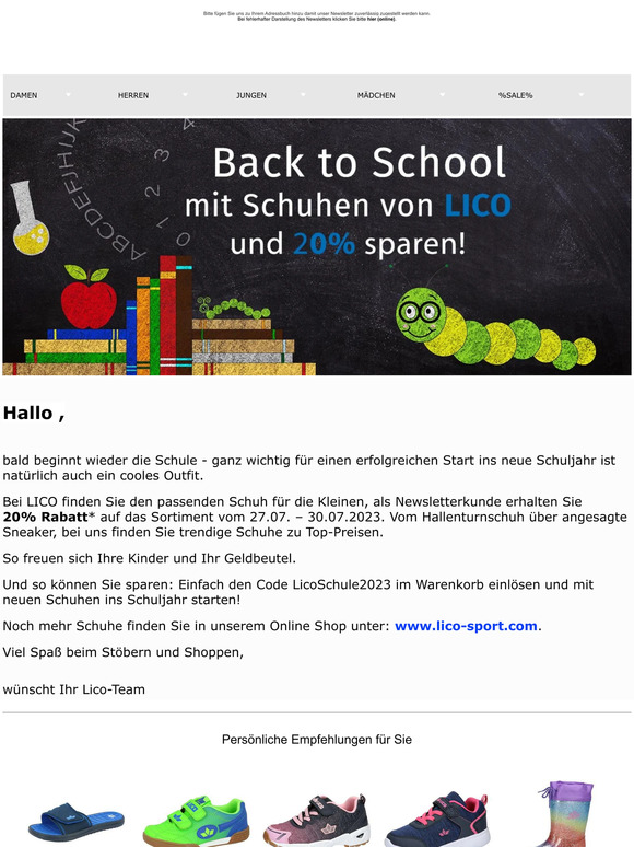 👟 BACK TO SCHOOL 20% sparen! 👟