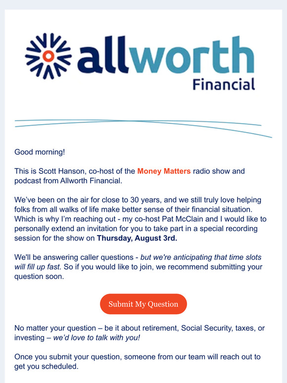 An exclusive invite to join Money Matters