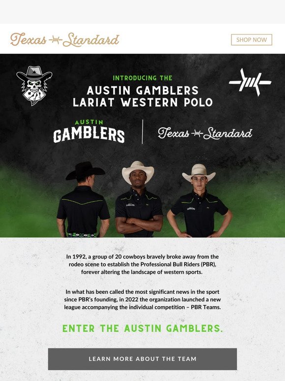 Introducing the Austin Gamblers Lariat Western Polo
