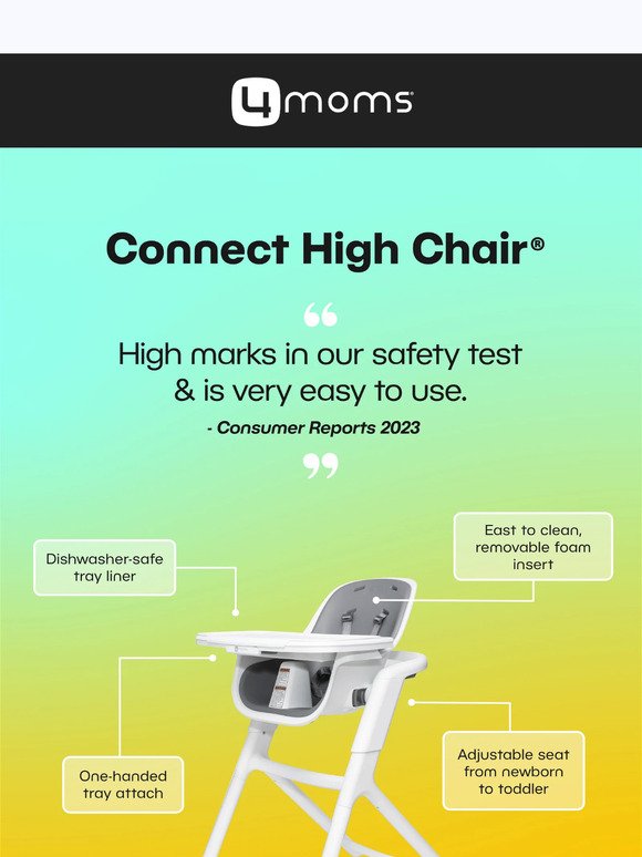 4moms Connect High Chair | Top-Rated by Consumer Reports 🏆