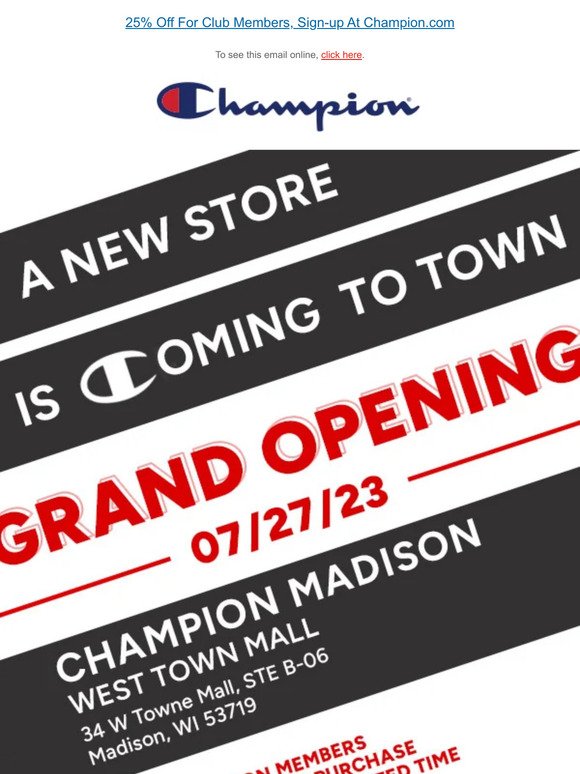 📣 Madison, Checkout Our New Champion Store