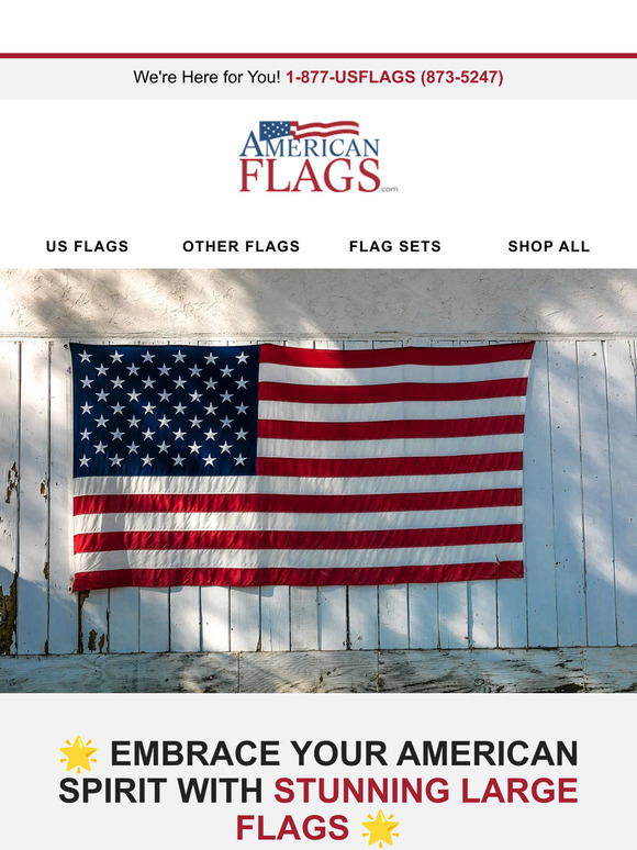 Huge American flag sale: 15% off large-sized flags! 🇺🇸