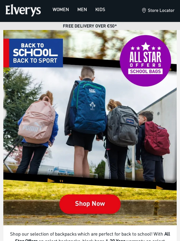 Elverys Sports School Essentials Bags & Backpacks 🎒 Milled