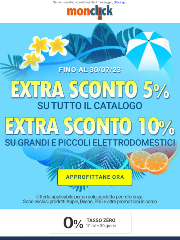 Monclick: ⏰ Offerte a tempo fino al 50%! Per te 5% di extra