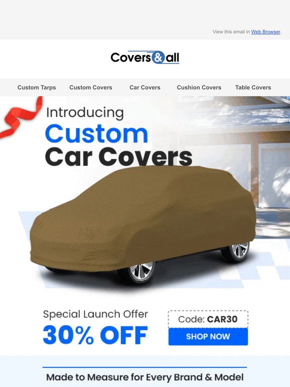 Just In - Custom Car Covers