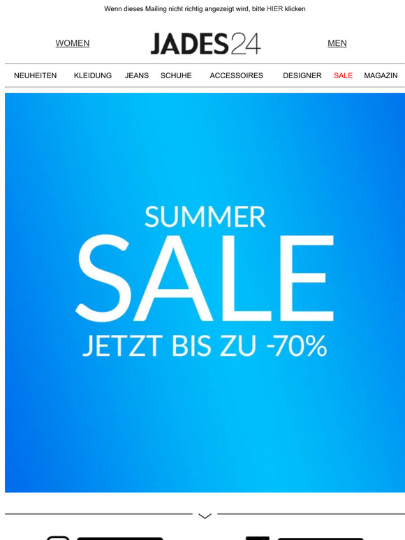 Hi Kunde,  SUMMER SALE // JETZT BIS ZU -70% // SHOP NOW