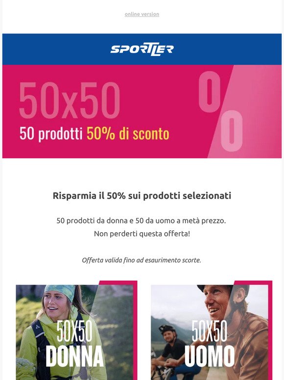 Summer Sale | 50 prodotti al - 50%
