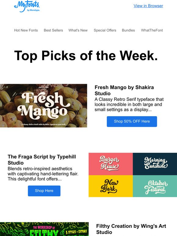 What fonts are at the top this week?