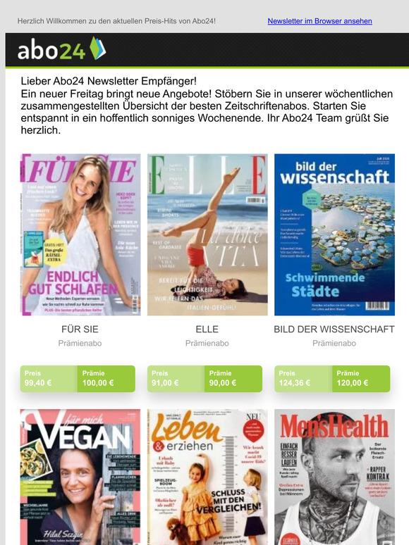 Abo Freitags-Favoriten ❤️ Jetzt entdecken