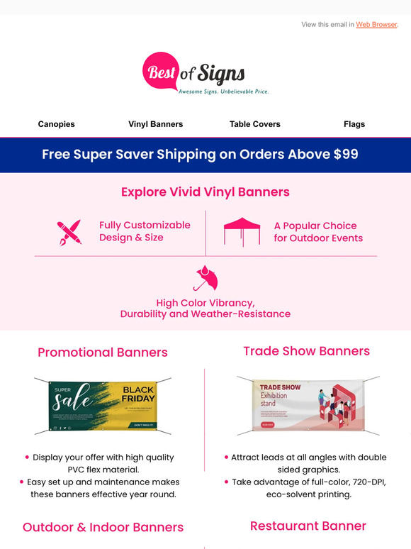 Up To 25% on Vinyl Banners