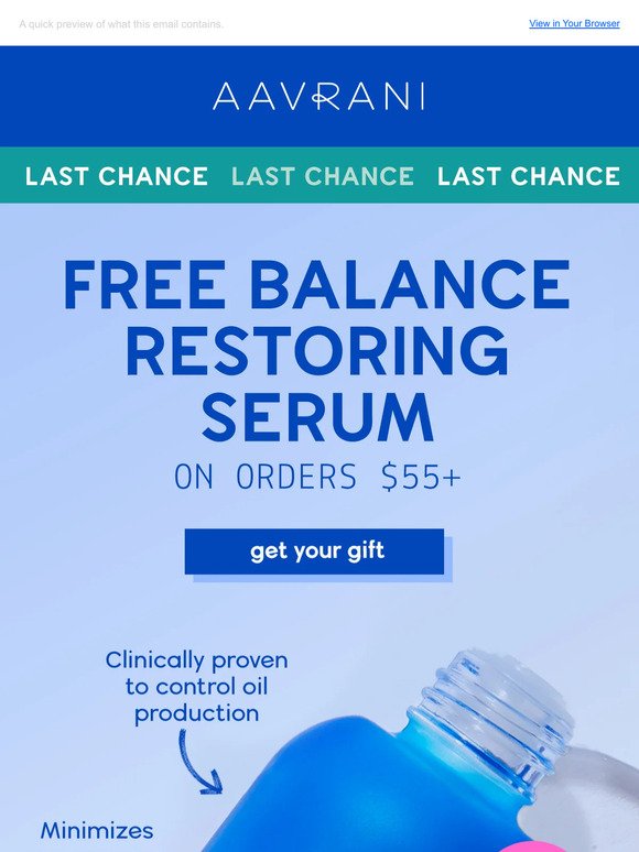 Ending soon: Free full-size serum
