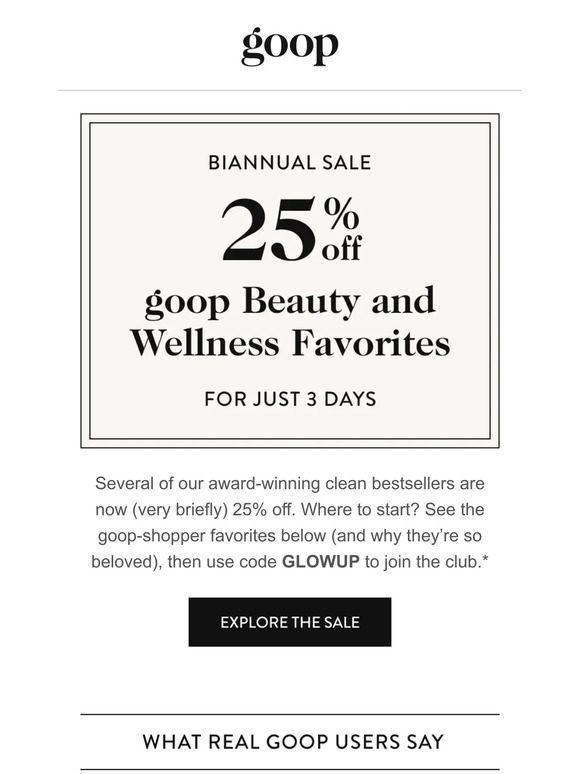 goop Email Newsletters Shop Sales, Discounts, and Coupon Codes