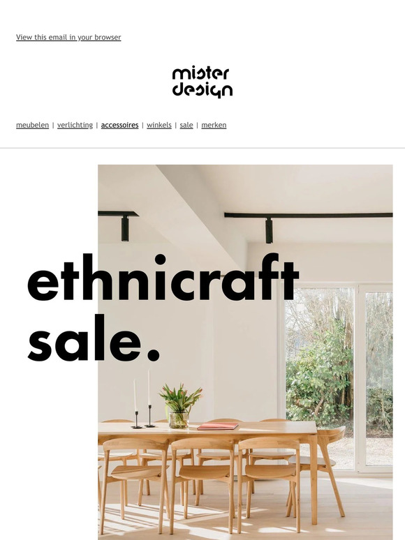 10% korting op de hele collectie van Ethnicraft