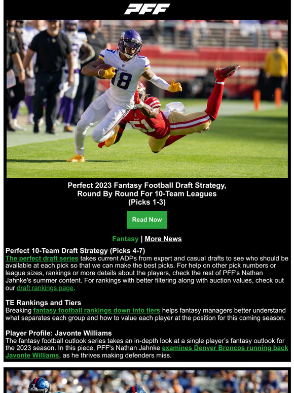 Dominate your fantasy football league with the new PFF+ fantasy football  draft guide, Fantasy Football News, Rankings and Projections