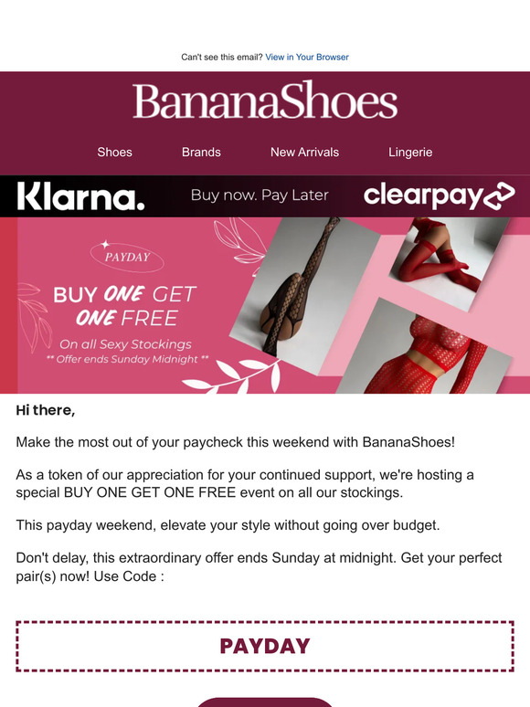 Double Delight This Payday Weekend - Stockings BOGO Event!