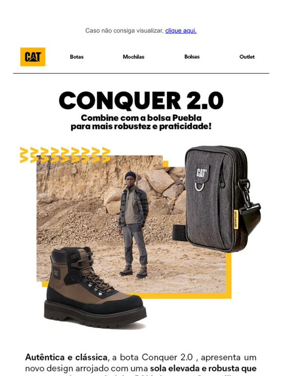 Bota Caterpillar Invader Hiker À Prova D'Água Com Bico Composto