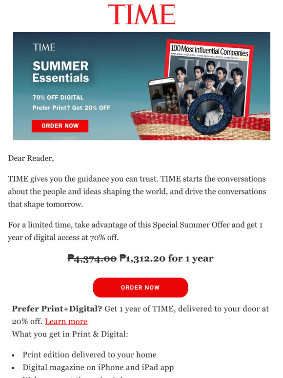 TIME Summer Sale: Save 70% on Digital Subscription