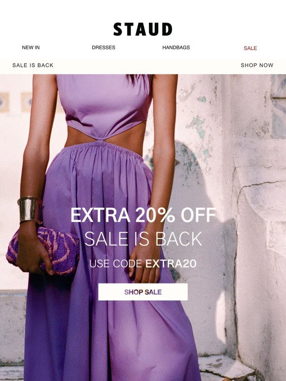EXTRA 20% OFF SALE IS BACK