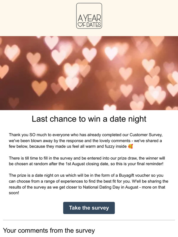 Last chance - WIN a date night experience