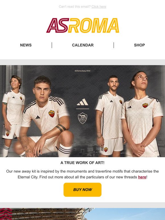 Inspired by the monuments of the Eternal City – our new away kit is out now! 