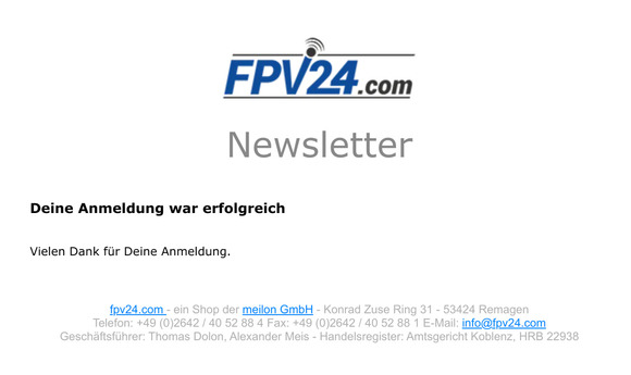 Anmeldebestätigung