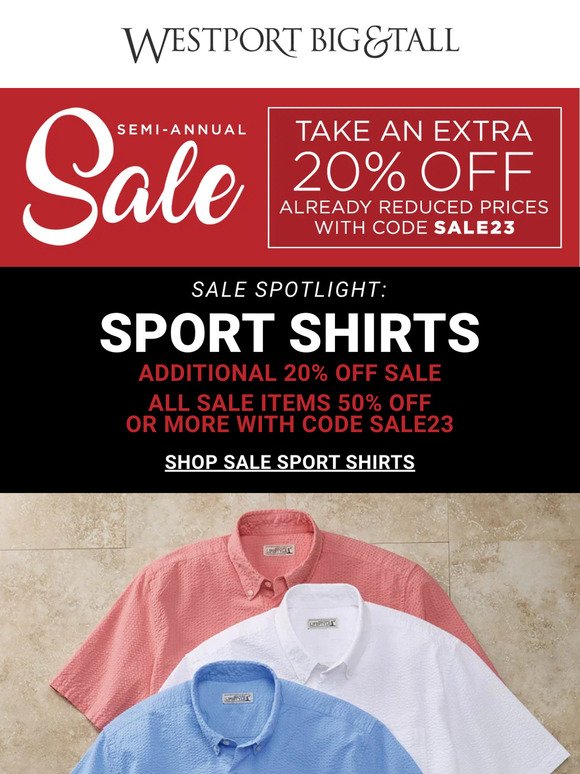 Sport Shirts: Extra 20% Off Sale Prices