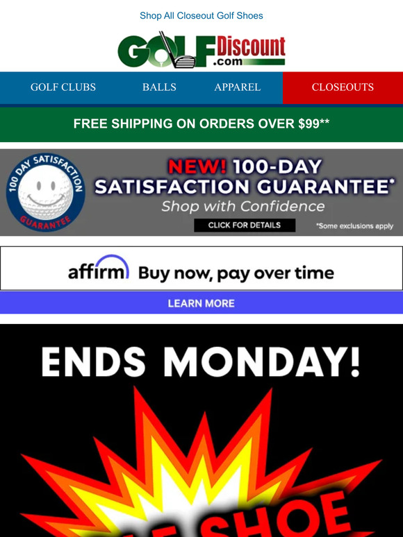Golf Shoe Blowout Sale Ends Monday!