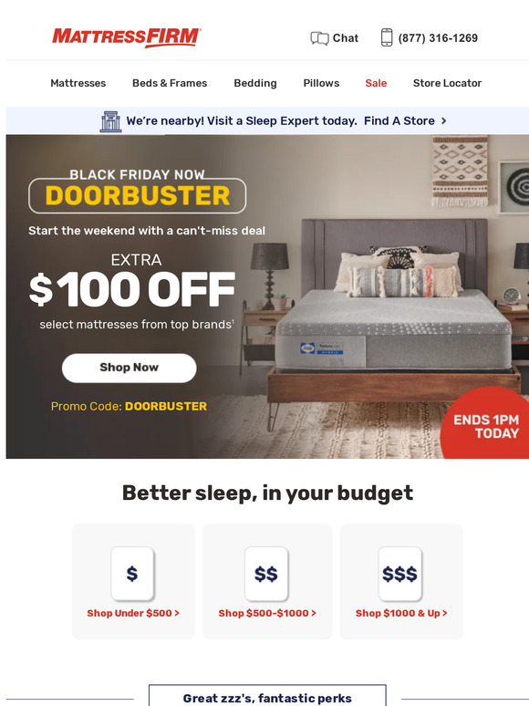 Mattress Firm Knock, knock Your dreamy doorbuster has arrived Milled