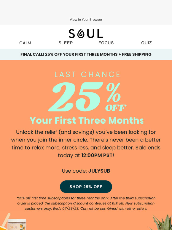 Last chance! Save 25% off your first three months