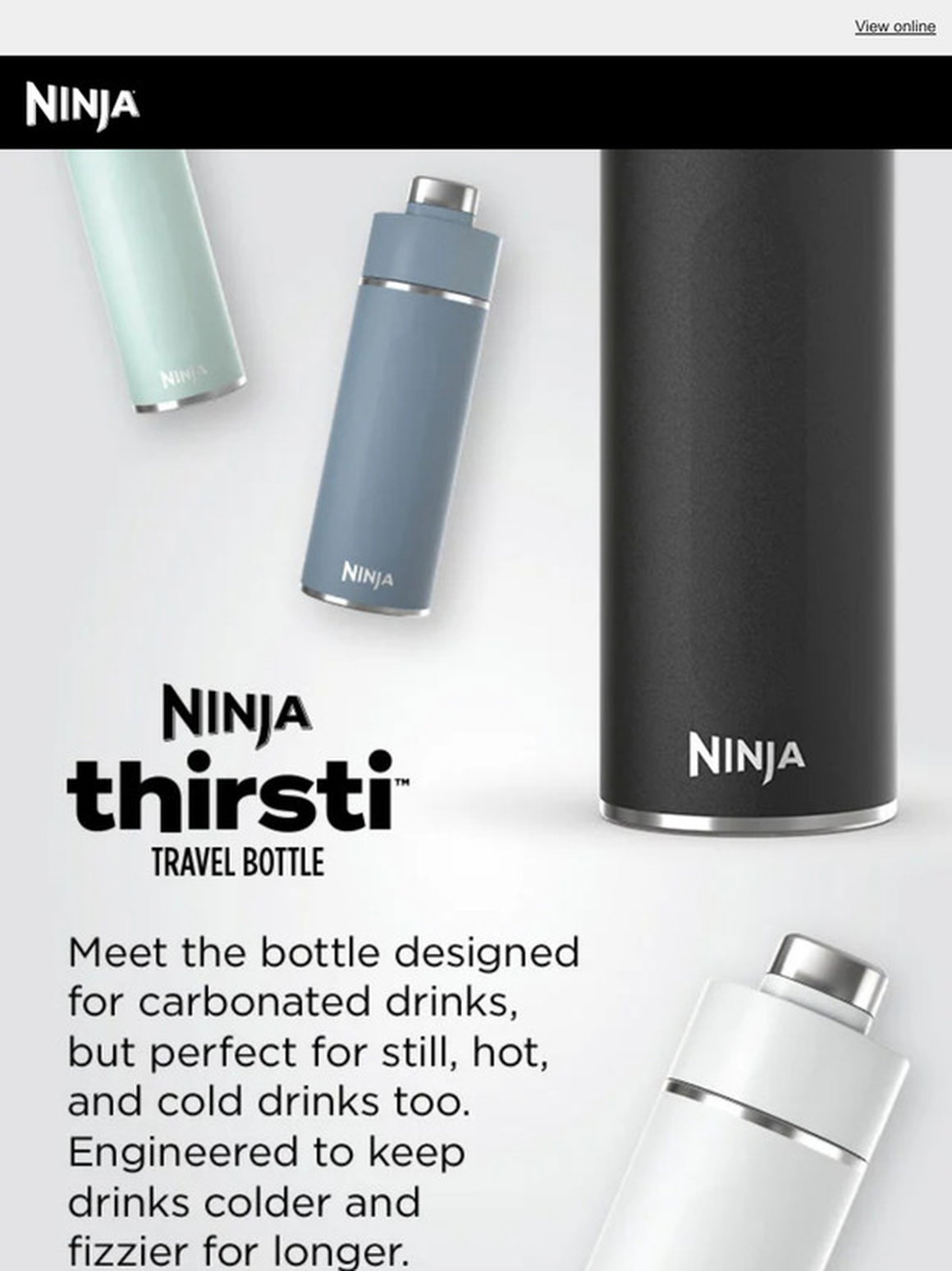 Ninja Thirsti 18oz. Travel Bottle, Black | DW1801BK