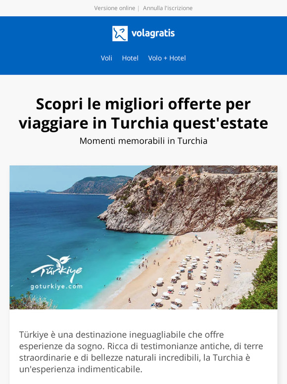Scopri le migliori offerte per viaggiare in Turchia quest'estate
