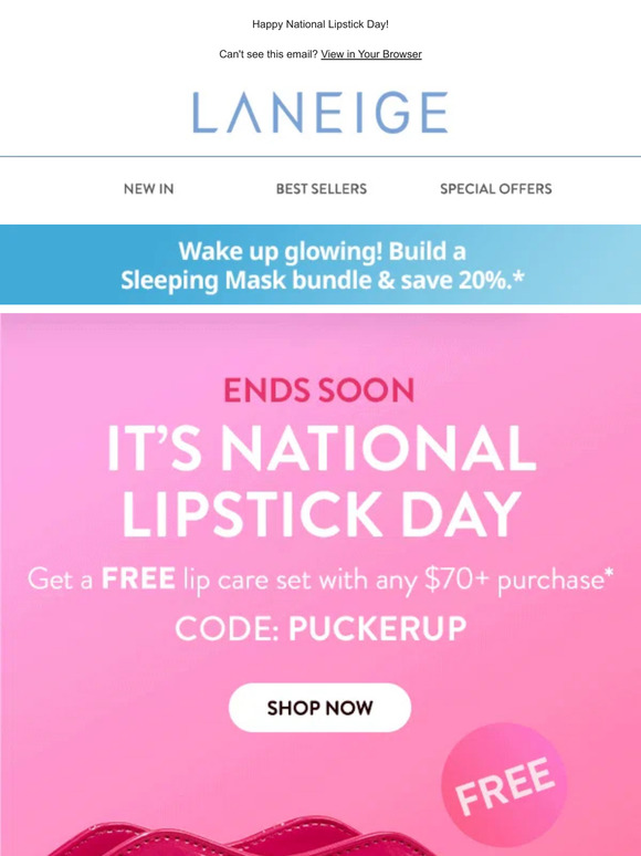 Laneige: Last chance! FREE best-selling lip care with orders $70+ | Milled