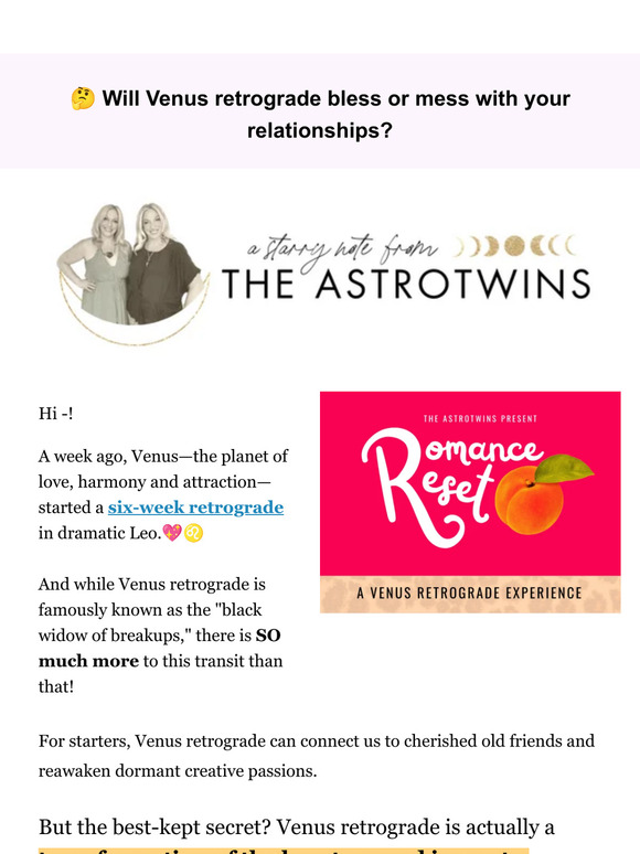 The AstroTwins 💕The 3 phases of Venus retrograde—what do they mean for