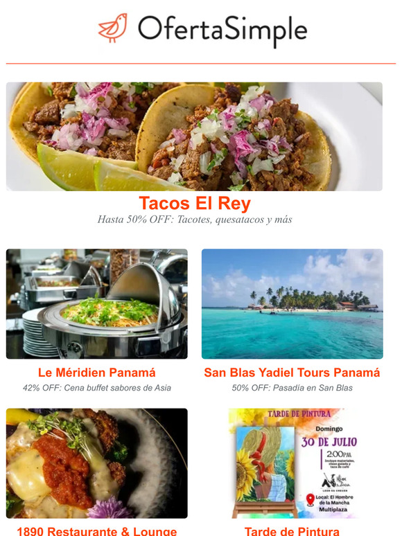 OfertaSimple 🌮 Tacos El Rey 🍱 Buffet Sabores de Asia 🏝️ Tour a San