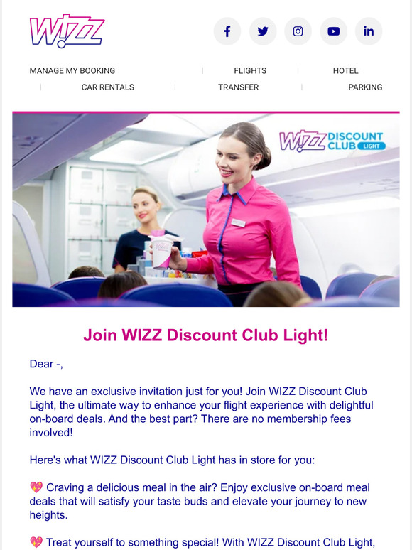 Wizz Air Are you a WIZZ Discount Club Light member yet? 👥 Milled