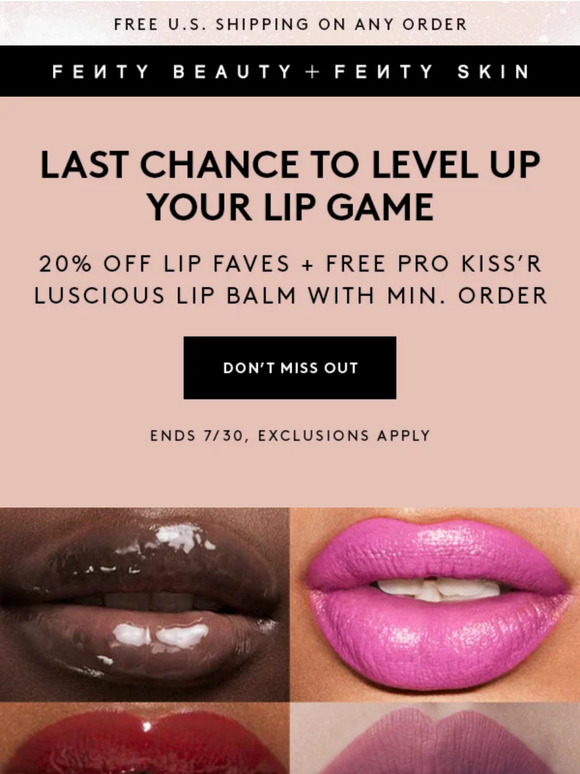 Kiss 20% off lip faves goodbye 😘