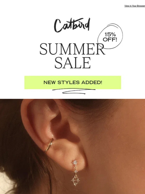 NEW STYLES: 15% OFF