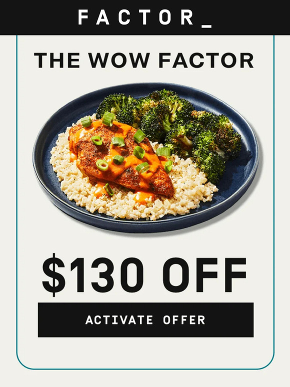 Factor meal kits: Get the first delivery for 60% off today