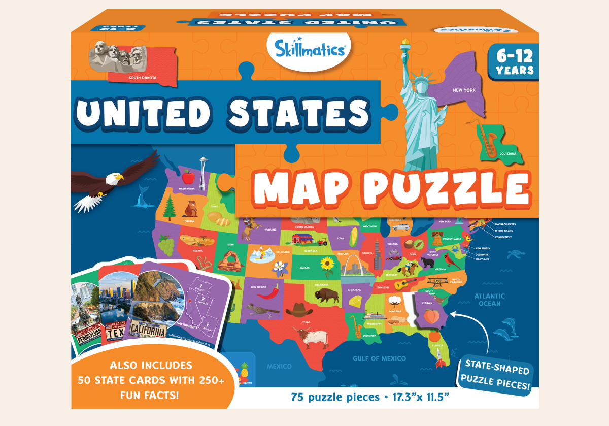 Skillmatics NEW LAUNCH Map Puzzle To Learn The 50 States Milled Uga6hPu VD5M