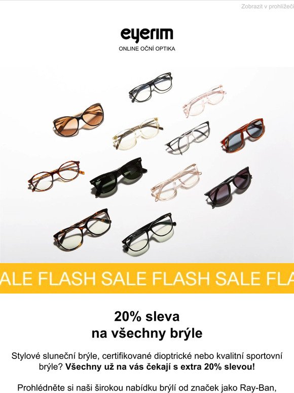 ⚡Zbývá jen 12 hodin: Extra 20% sleva na všechny brýle!⚡