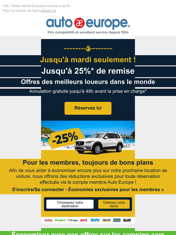 Jusqu'à mardi seulement ! Jusqu'à -25%
