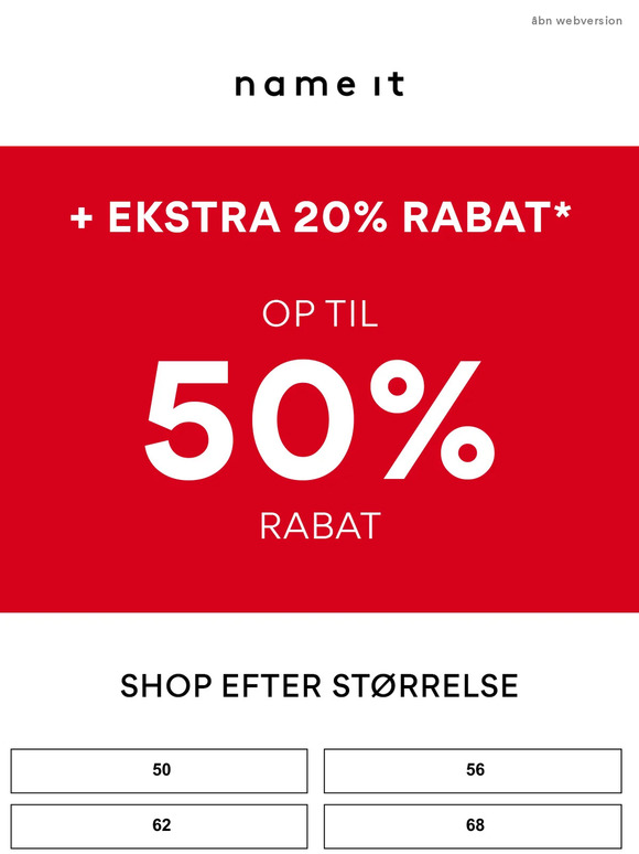 SIDSTE CHANCE: 20% ekstra rabat på sale