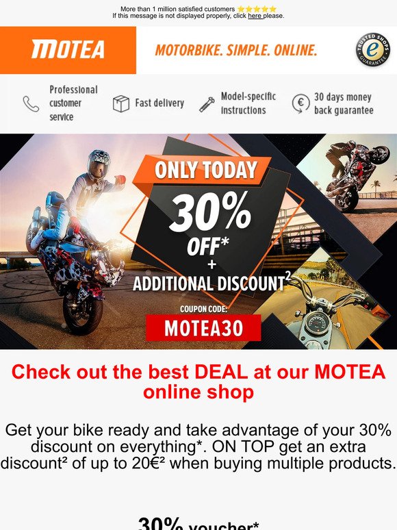 🔥 30% on everything - TOP offer at MOTEA