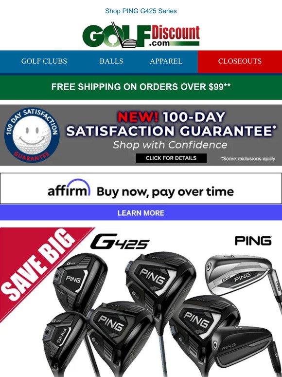 Save Big on PING G425 Woods & Irons