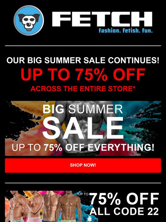 UP TO 75% OFF SUMMER SALE CONTINUES! 👀