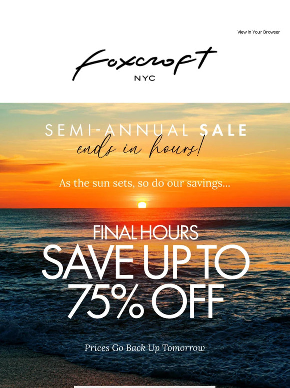 75% OFF Ending Tonight! Semi-Annual Sale Ends in Hours!