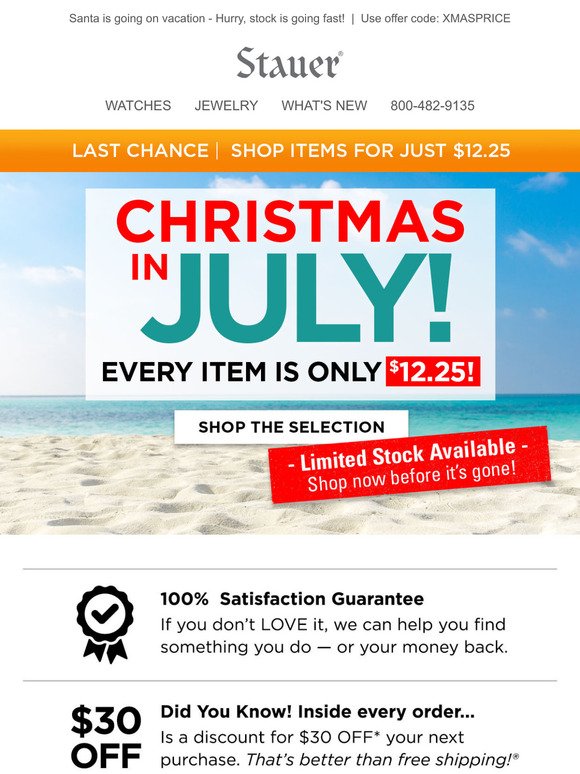 Final Days! Our Christmas in July Sale > > $12.25 items are going fast!